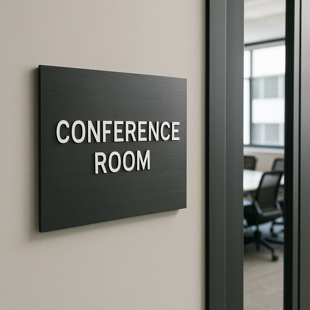 conference room signage in an office space close up-1
