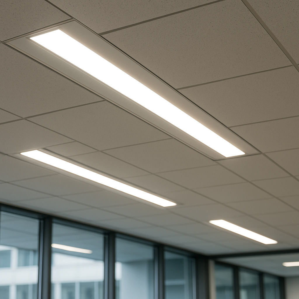 office lighting in office space close up-1