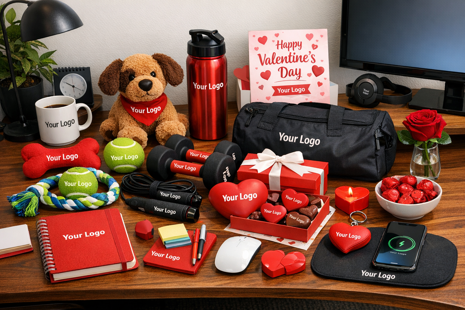 The image showcases a vibrant and organized workspace filled with a variety of promotional gifts tailored for the workplace On a sleek wooden desk the-Jan-26-2026-08-52-04-6629-PM The image showcases a vibrant and organized workspace filled with a variety of promotional gifts tailored for the workplace On a sleek wooden desk the-Jan-26-2026-08-52-04-6629-PM